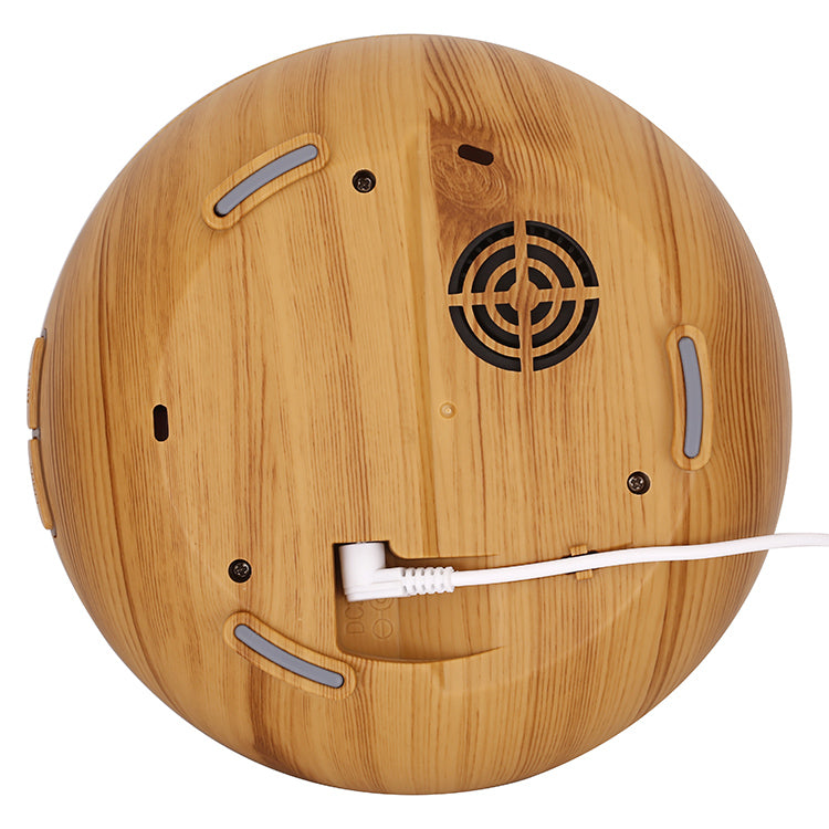 500ml Hollow Humidifier Wood Grain Colorful Light Essential Oil Diffuser with Remote Control (No CE Certificate)
