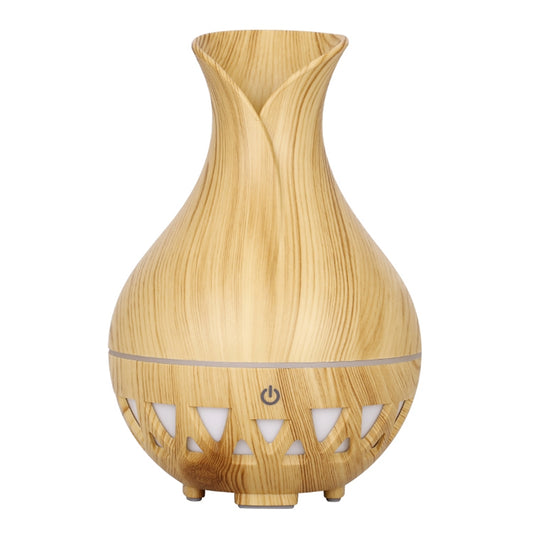 160ml Vase Shape Humidifier Colorful Light Wood Grain Hollow Essential Oil Diffuser (No CE Certificate)