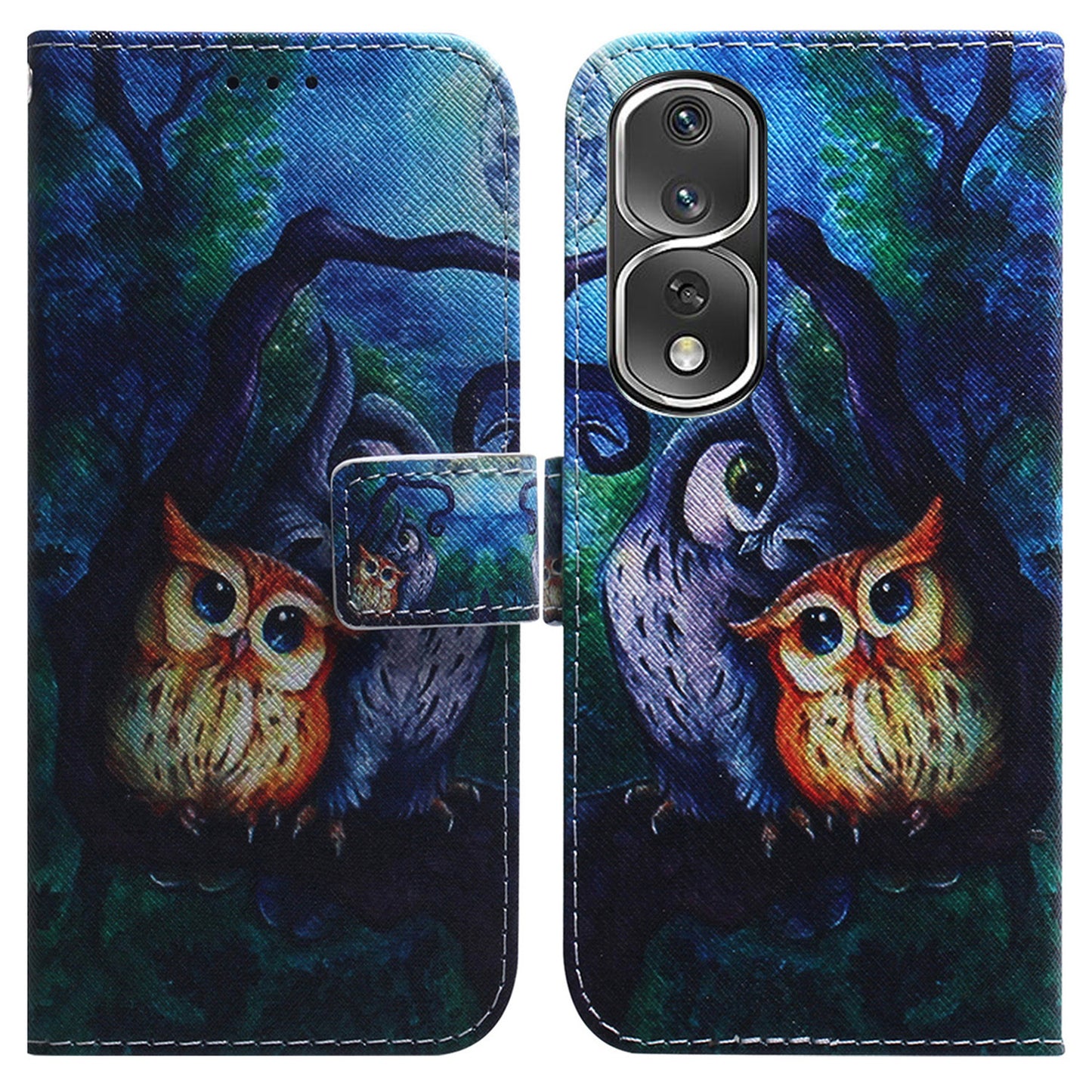 Pattern Printing Cover for Honor 80 Pro 5G , Magnetic Clasp PU Leather Wallet Stand Phone Case with Strap