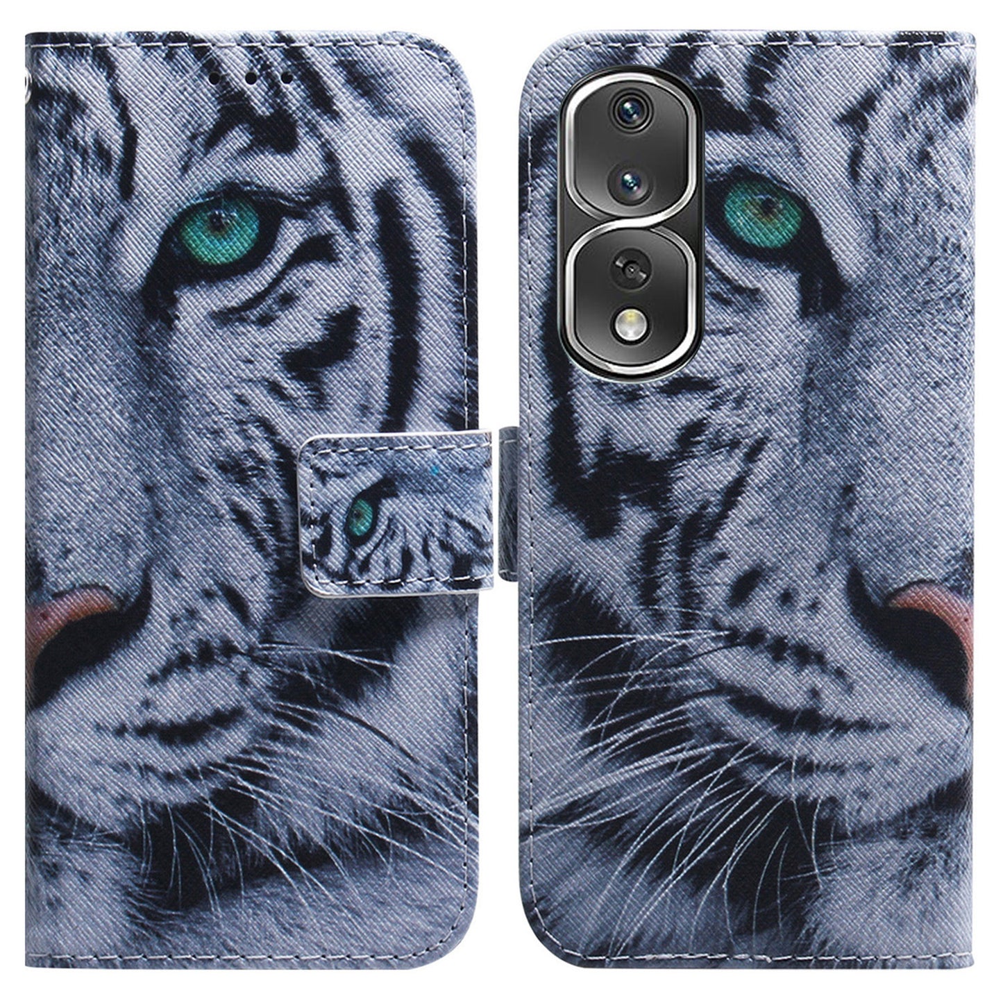 Pattern Printing Cover for Honor 80 Pro 5G , Magnetic Clasp PU Leather Wallet Stand Phone Case with Strap
