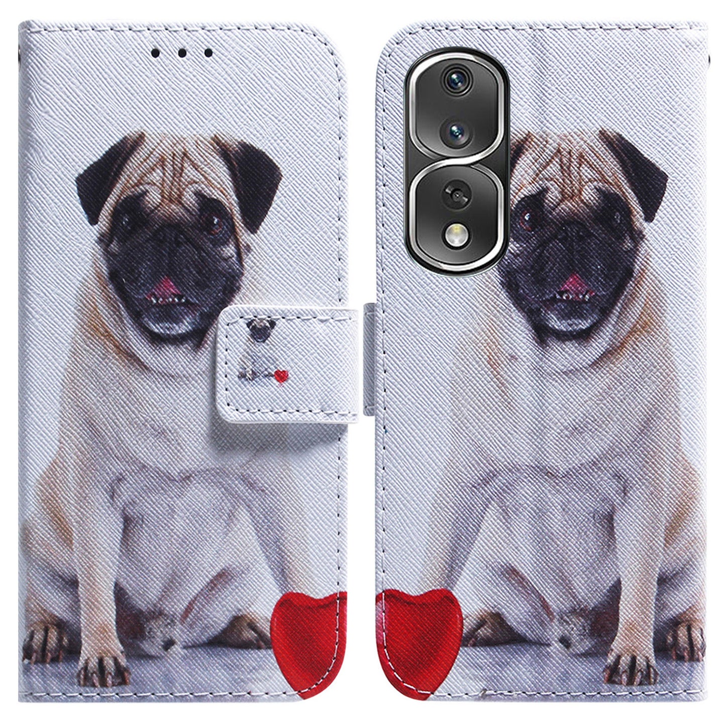 Pattern Printing Cover for Honor 80 Pro 5G , Magnetic Clasp PU Leather Wallet Stand Phone Case with Strap