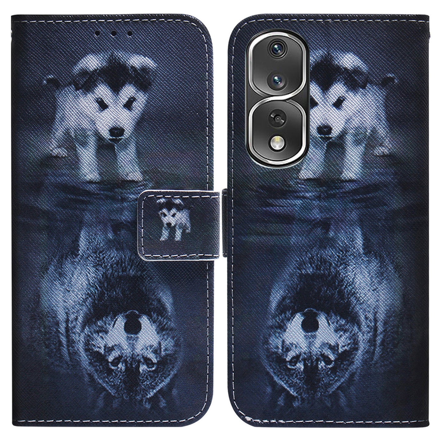 Pattern Printing Cover for Honor 80 Pro 5G , Magnetic Clasp PU Leather Wallet Stand Phone Case with Strap