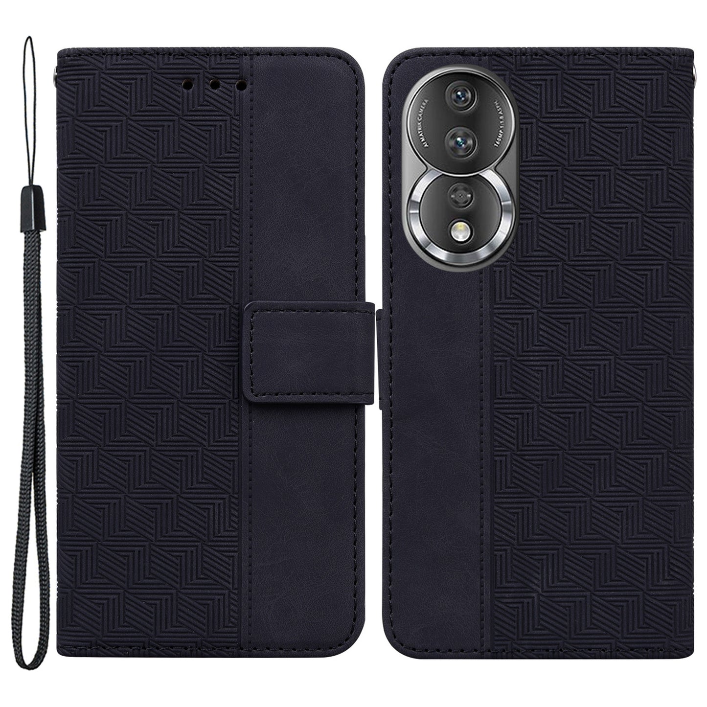 Anti-fall Phone Case For Honor 80 5G Imprinted Leather Phone Wallet Stand Protective Cover