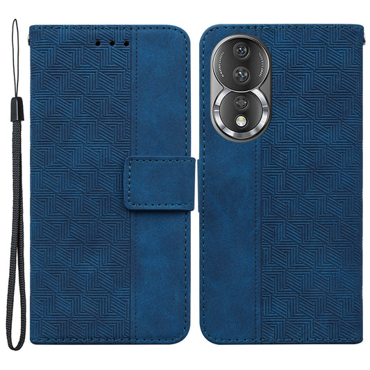 Anti-fall Phone Case For Honor 80 5G Imprinted Leather Phone Wallet Stand Protective Cover