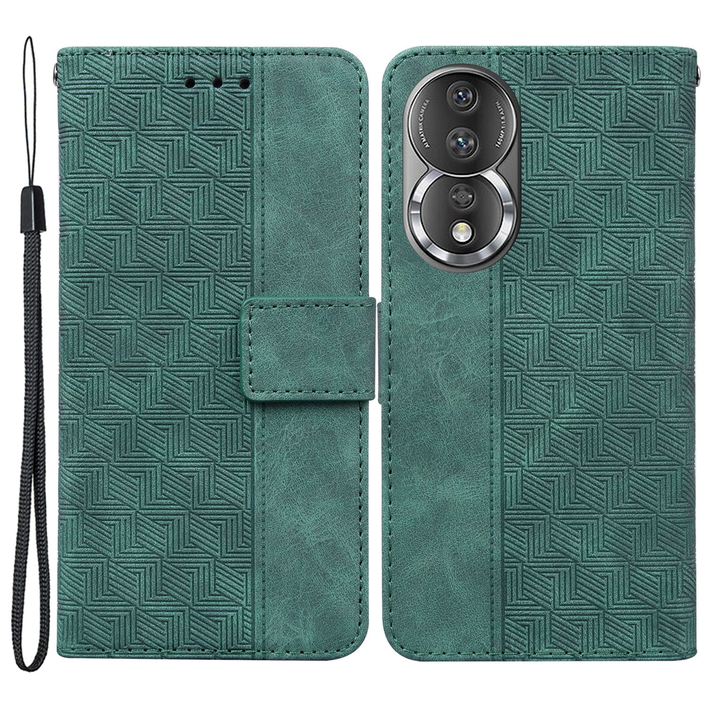 Anti-fall Phone Case For Honor 80 5G Imprinted Leather Phone Wallet Stand Protective Cover
