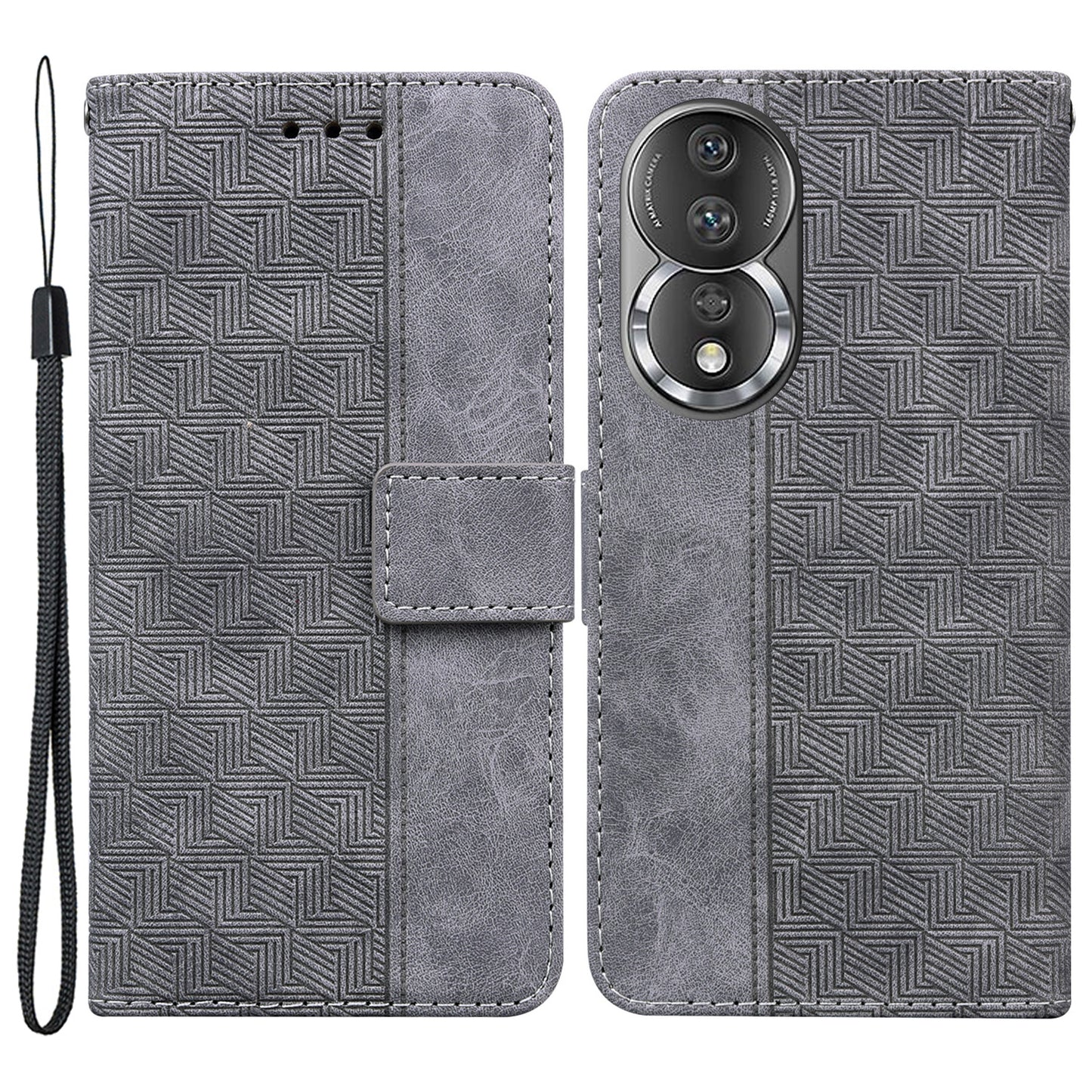 Anti-fall Phone Case For Honor 80 5G Imprinted Leather Phone Wallet Stand Protective Cover