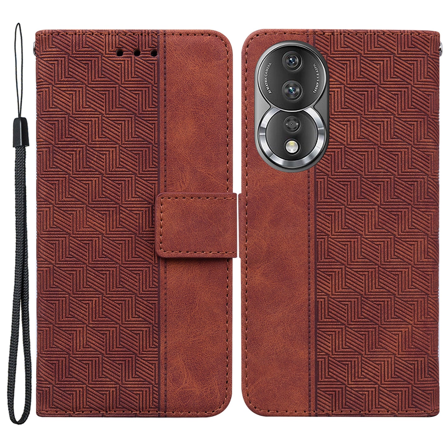 Anti-fall Phone Case For Honor 80 5G Imprinted Leather Phone Wallet Stand Protective Cover