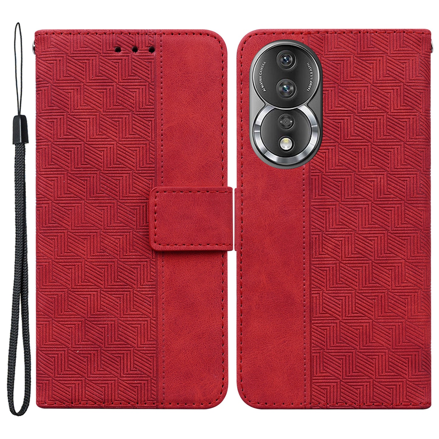 Anti-fall Phone Case For Honor 80 5G Imprinted Leather Phone Wallet Stand Protective Cover