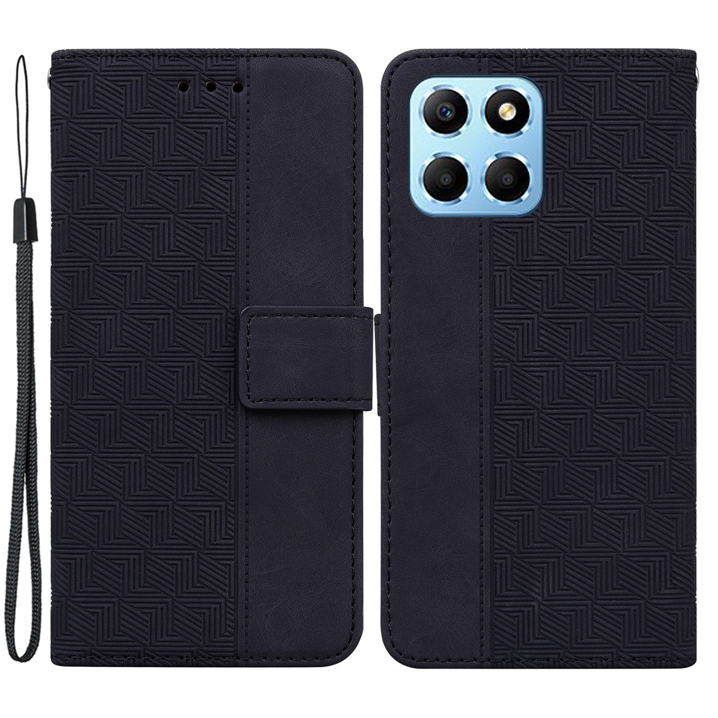 For Honor X8 5G Anti-Scratch Imprinted Leather Phone Case Phone Wallet Stand Cover
