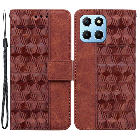 For Honor X8 5G Anti-Scratch Imprinted Leather Phone Case Phone Wallet Stand Cover