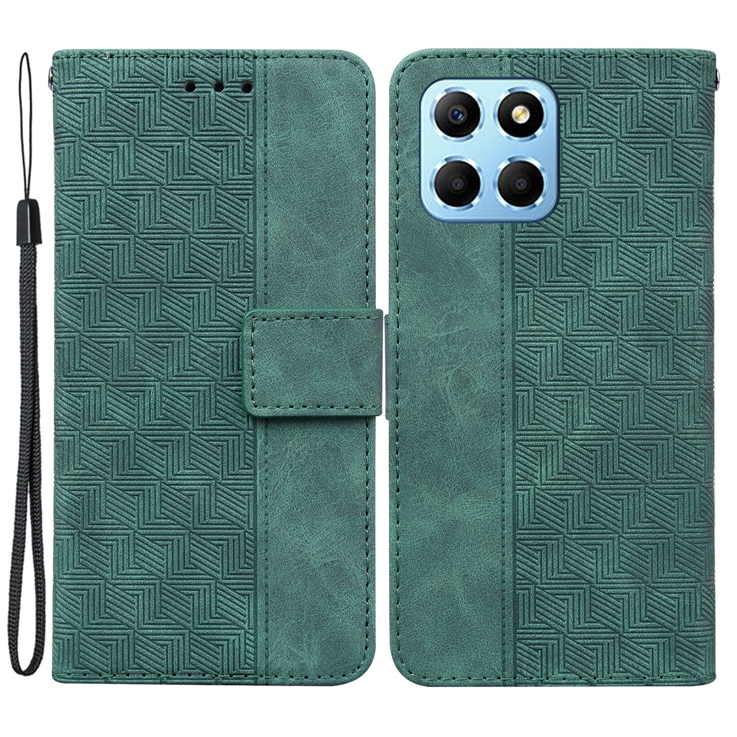 For Honor X8 5G Anti-Scratch Imprinted Leather Phone Case Phone Wallet Stand Cover