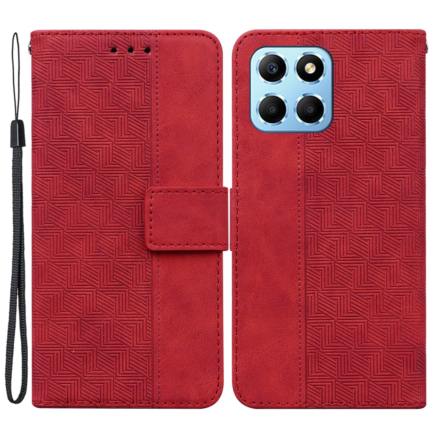 For Honor X8 5G Anti-Scratch Imprinted Leather Phone Case Phone Wallet Stand Cover
