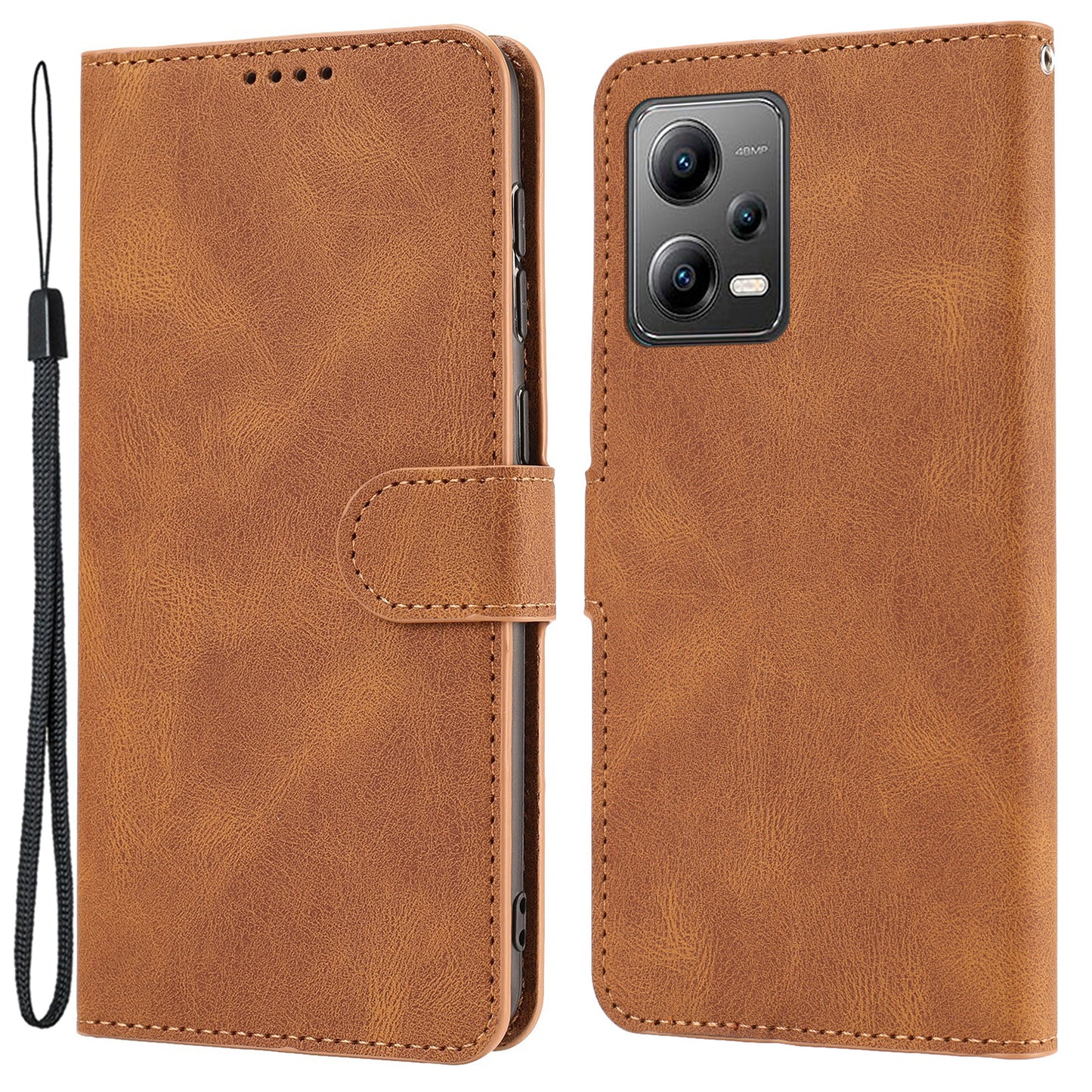 For Xiaomi Redmi Note 12 Pro+ 5G / Note 12 Explorer 5G Leather Phone Case Stand Wallet Cover with Strap