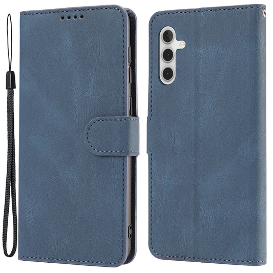 For Samsung Galaxy A24 4G Drop-proof Leather Phone Case Stand Wallet Cover with Strap