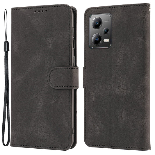 Phone Case for Xiaomi Redmi Note 12 5G (Global) / (India) / (China) / Poco X5 5G Leather Stand Wallet Cover with Strap