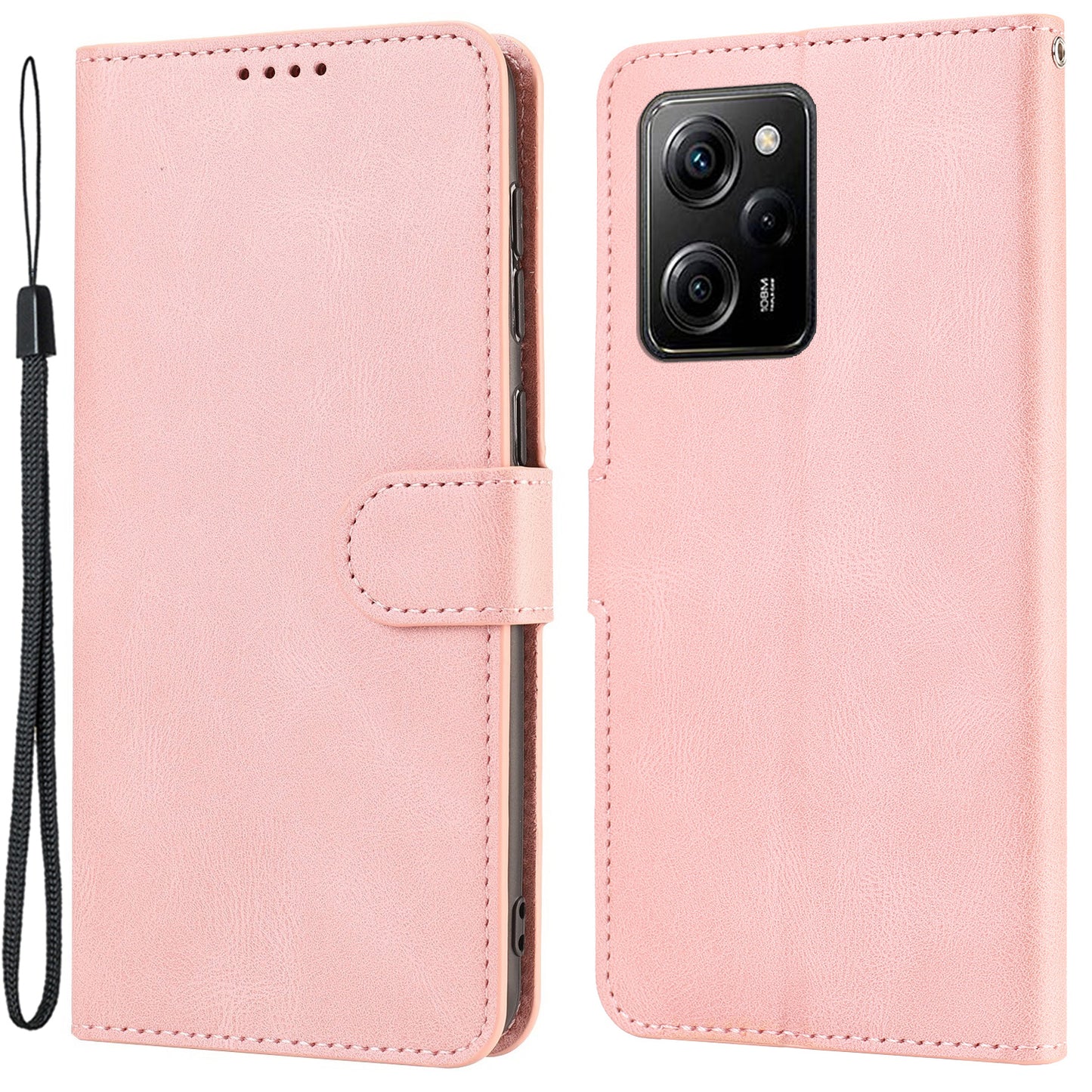 For Xiaomi Redmi Note 12 Pro 5G / Note 12 Pro Speed 5G / Poco X5 Pro 5G PU Leather Stand Wallet Cover with Strap