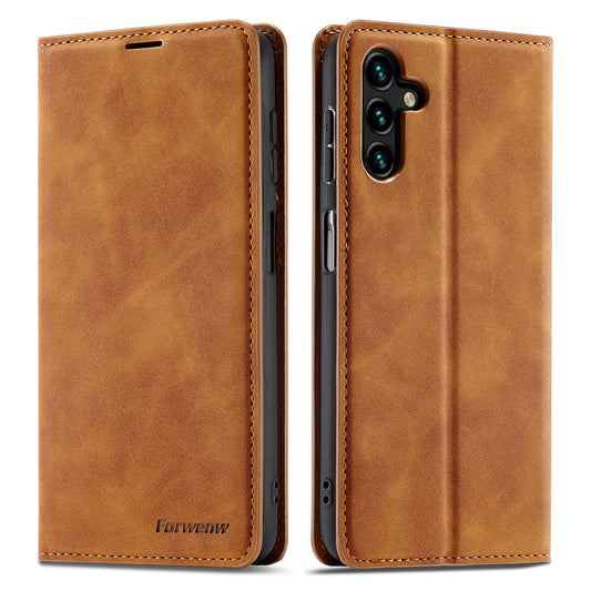 FORWENW Fantasy Series for Samsung Galaxy A54 5G Skin-touch Leather Phone Cover Anti-drop Stand Wallet Case