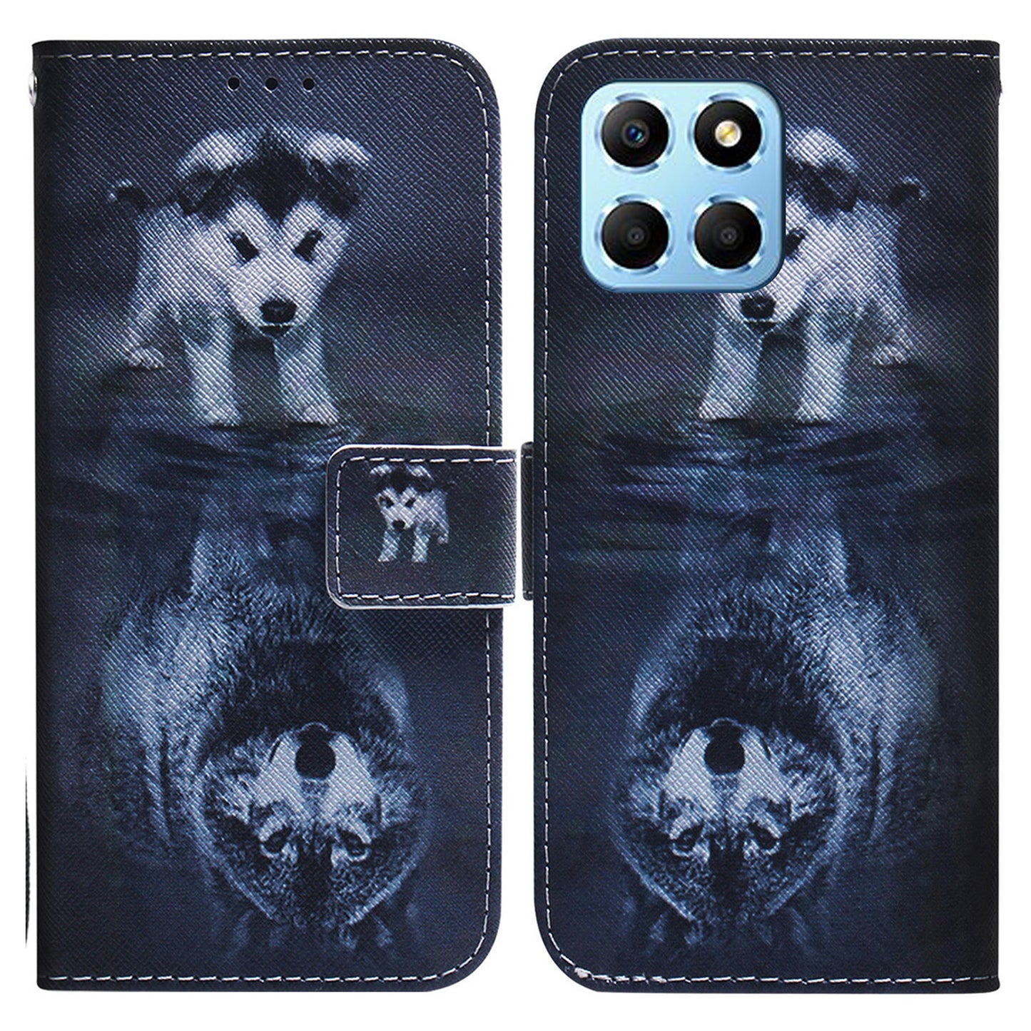 For Honor X8 5G PU Leather Folio Wallet Case Pattern Printing Stand Phone Cover with Wrist Strap