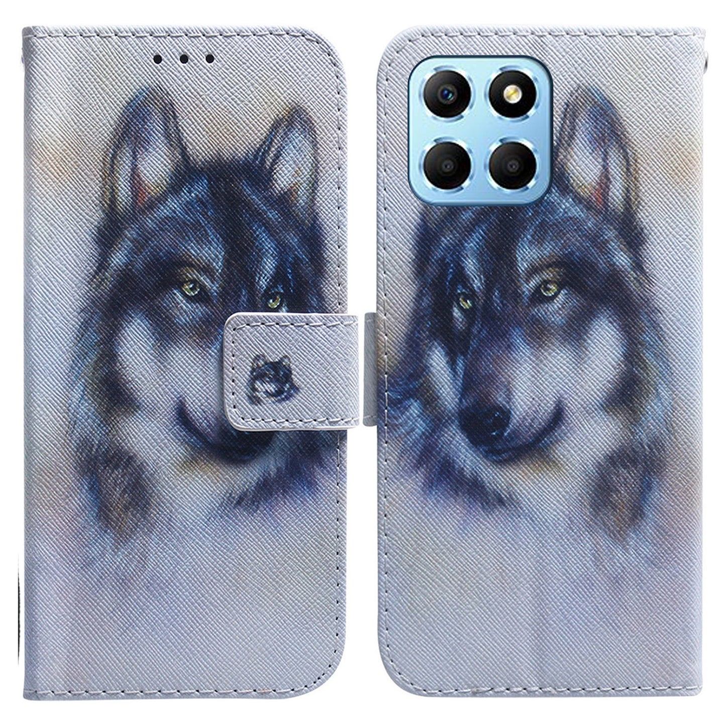 For Honor X8 5G PU Leather Folio Wallet Case Pattern Printing Stand Phone Cover with Wrist Strap