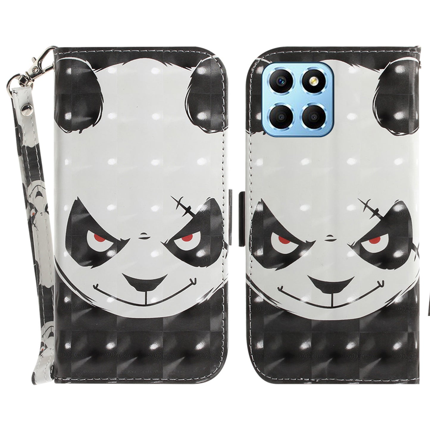 PU Leather Case for Honor X8 5G Protective Shell Wallet Phone Flip Cover with Strap