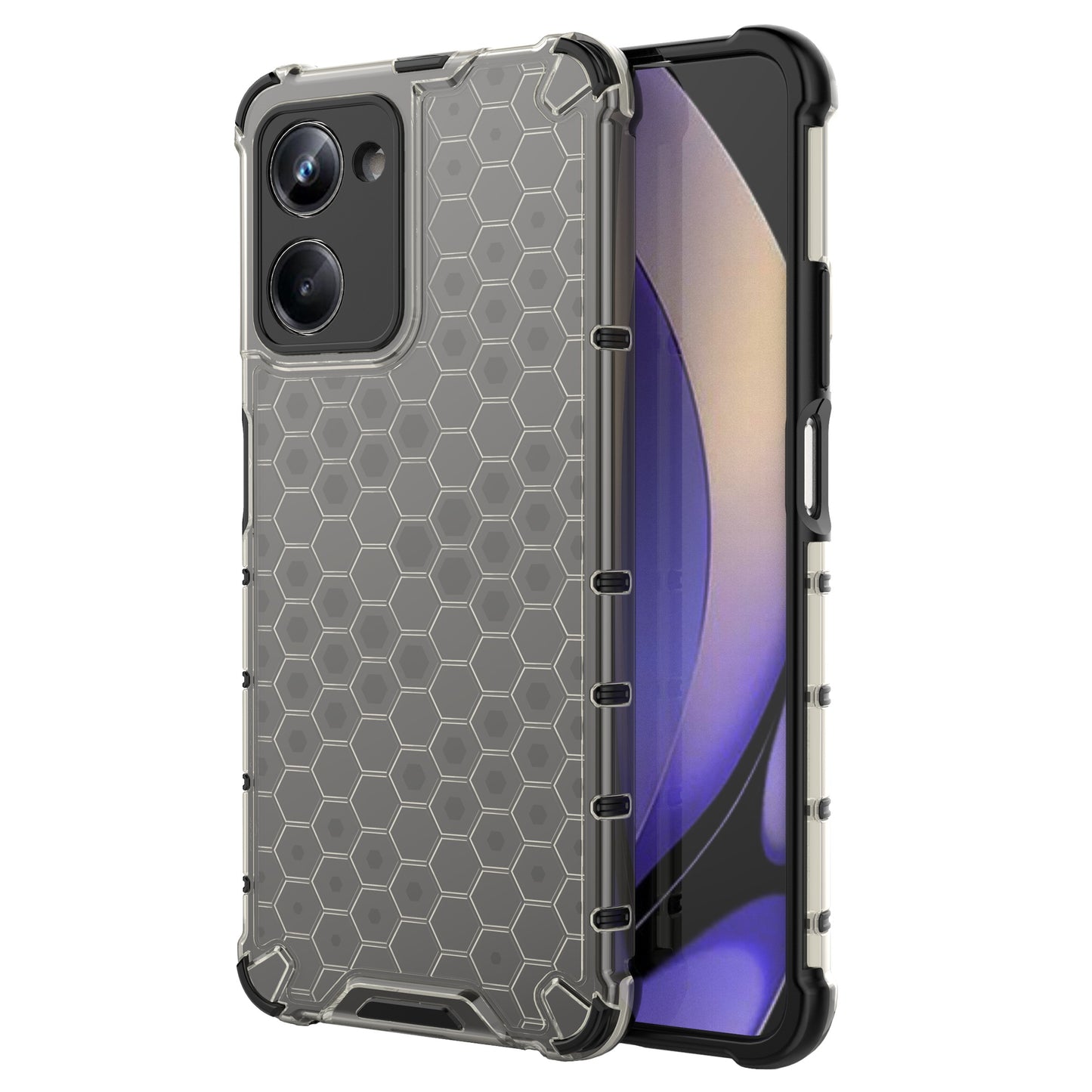 For Realme 10 Pro 5G TPU+PC Phone Case Honeycomb Texture Anti-drop Phone Cover
