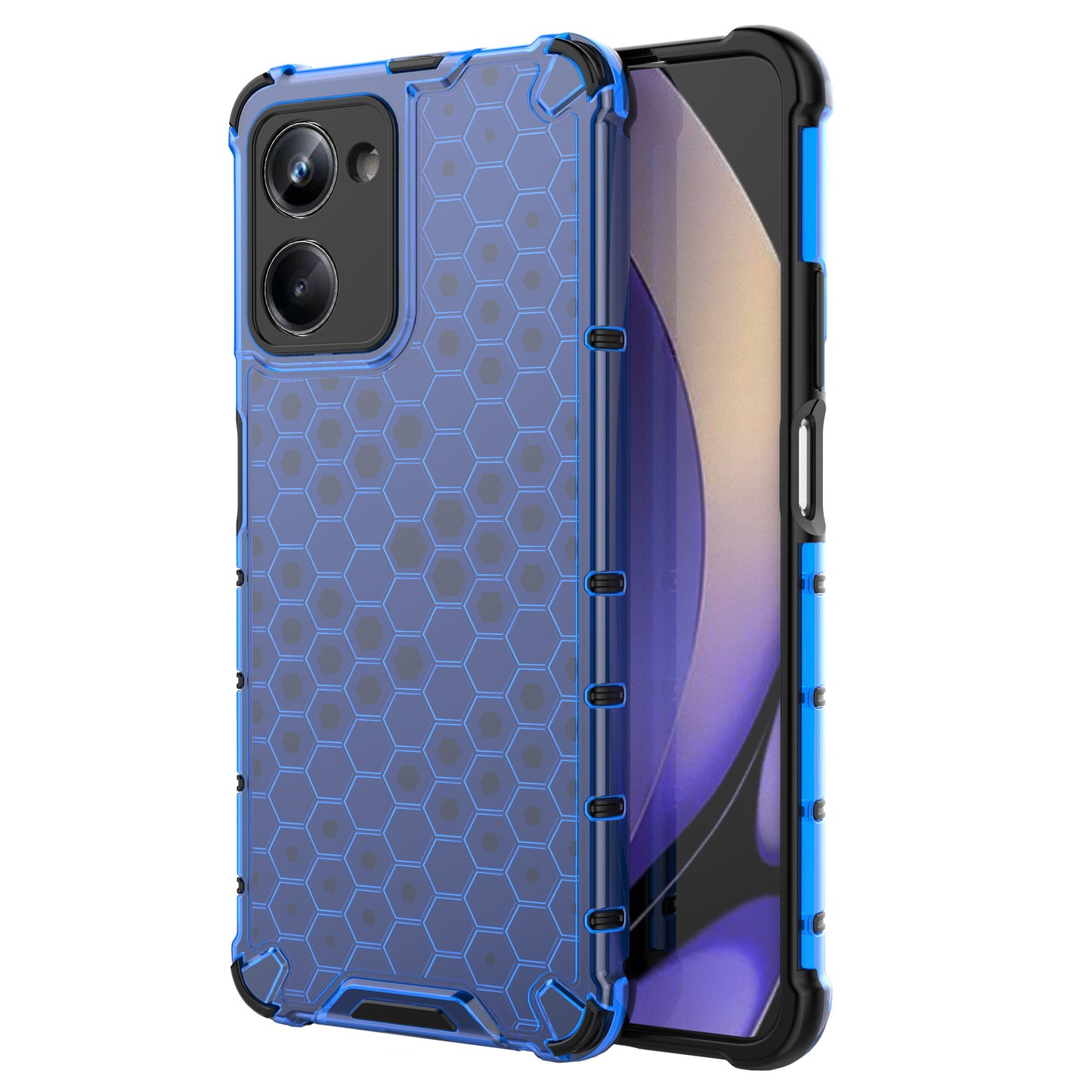 For Realme 10 Pro 5G TPU+PC Phone Case Honeycomb Texture Anti-drop Phone Cover