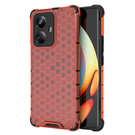 For Realme 10 Pro+ 5G Honeycomb Texture Protective Phone Case TPU+PC Cell Phone Cover
