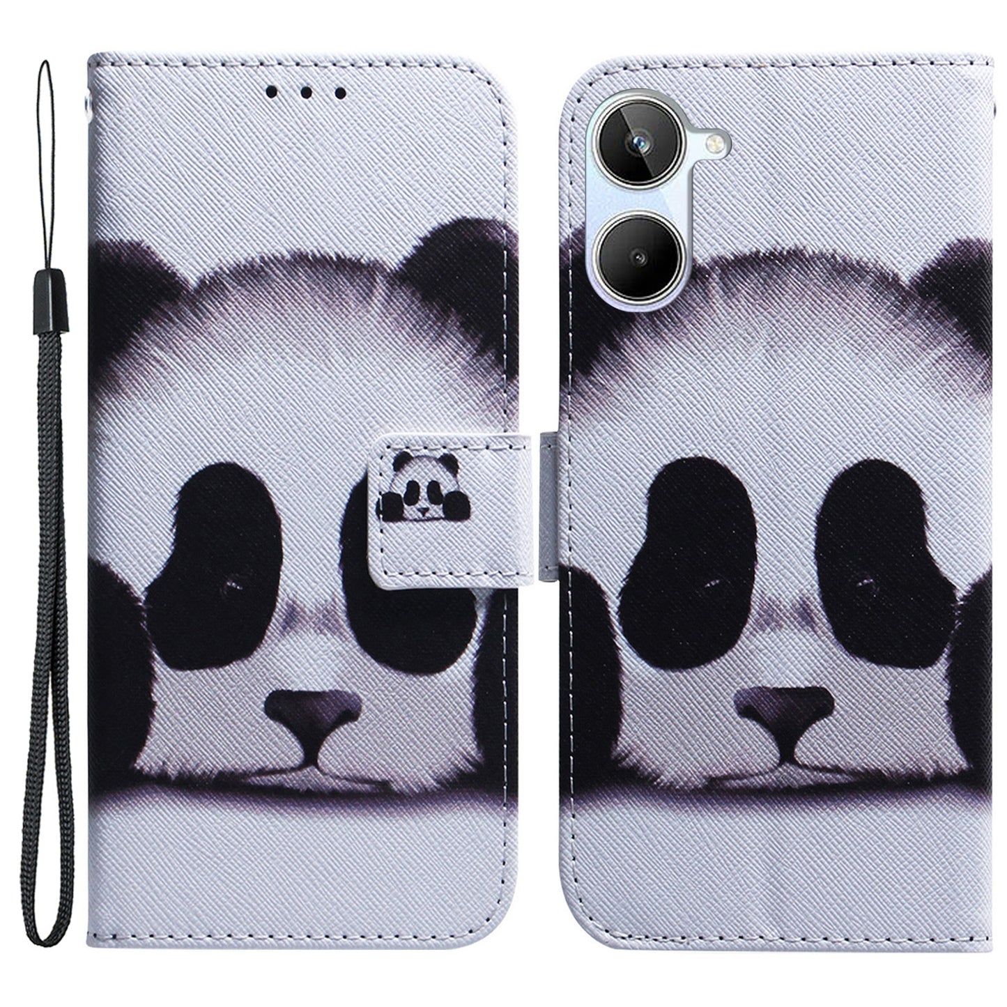 Anti-Drop Phone Case for Realme 10 4G PU Leather Cover Wallet Phone Protector with Strap