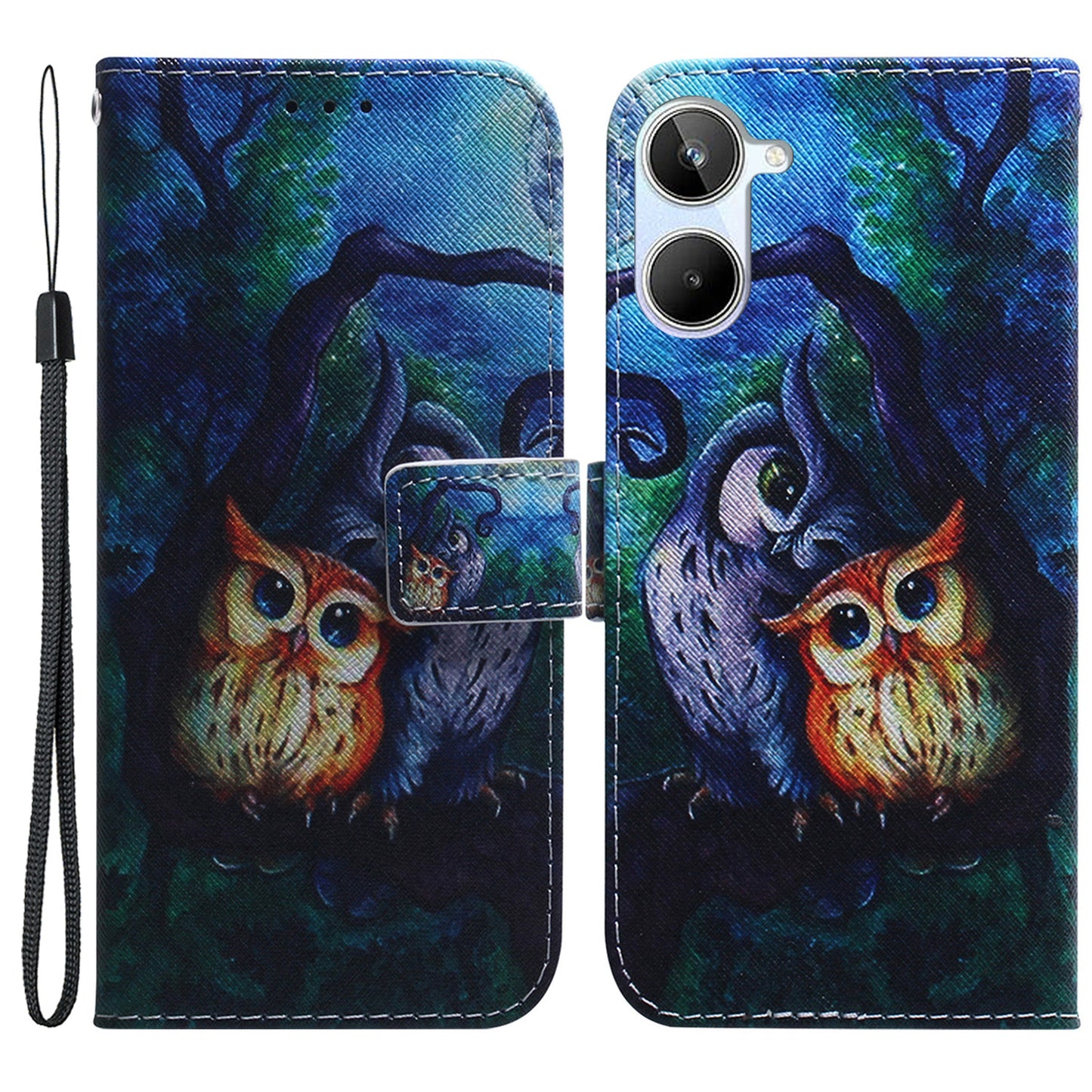 Anti-Drop Phone Case for Realme 10 4G PU Leather Cover Wallet Phone Protector with Strap