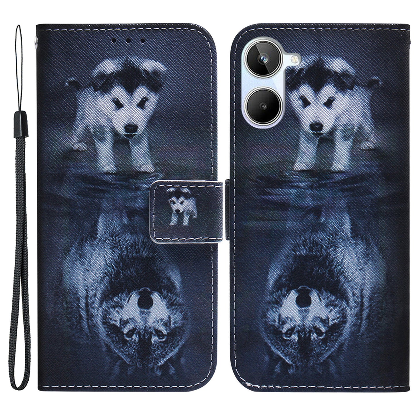 Anti-Drop Phone Case for Realme 10 4G PU Leather Cover Wallet Phone Protector with Strap