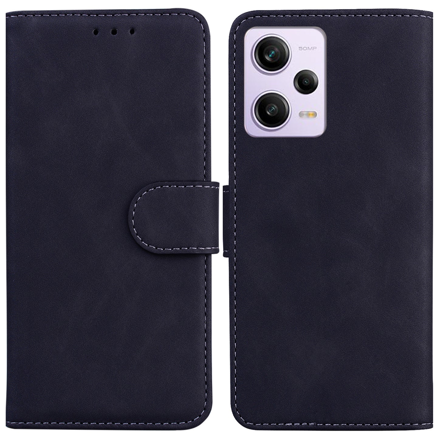 For Xiaomi Redmi Note 12 Pro 5G / Note 12 Pro Speed 5G / Poco X5 Pro 5G Leather Flip Phone Case Solid Color Wallet Cover Stand