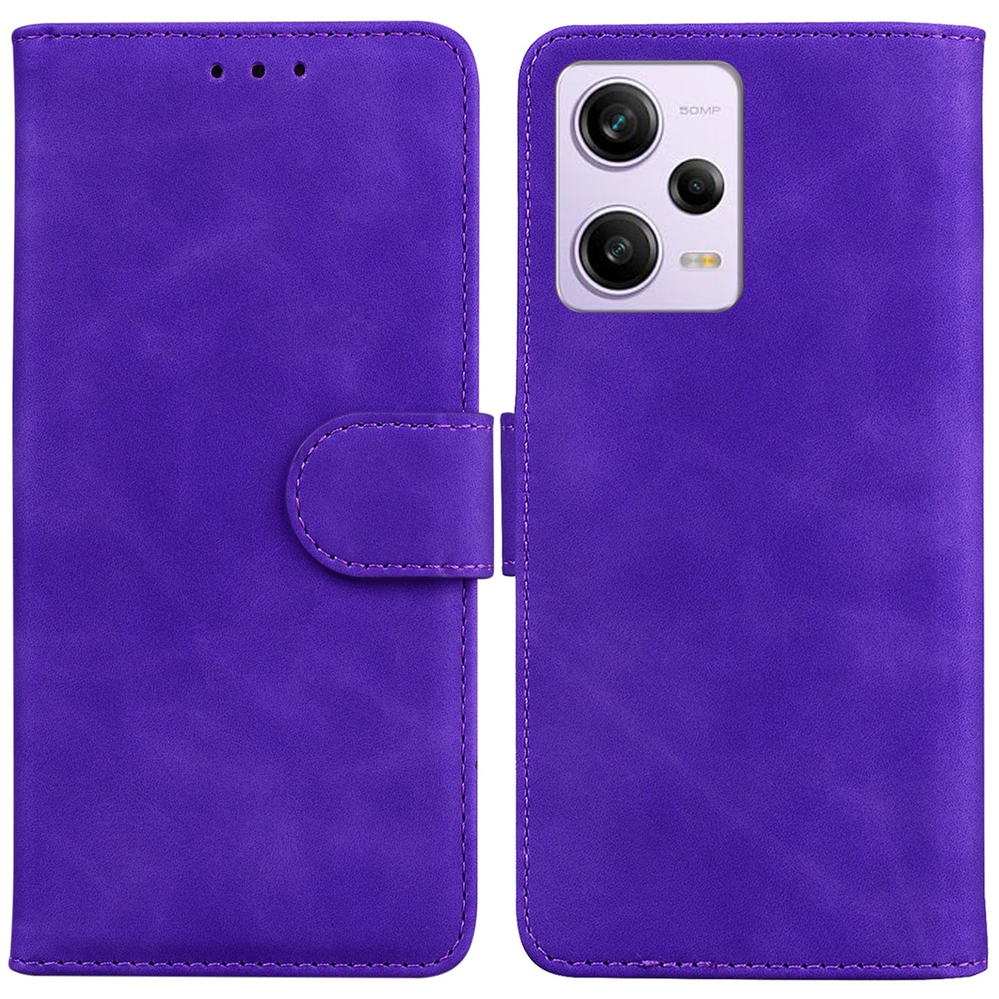 For Xiaomi Redmi Note 12 Pro 5G / Note 12 Pro Speed 5G / Poco X5 Pro 5G Leather Flip Phone Case Solid Color Wallet Cover Stand