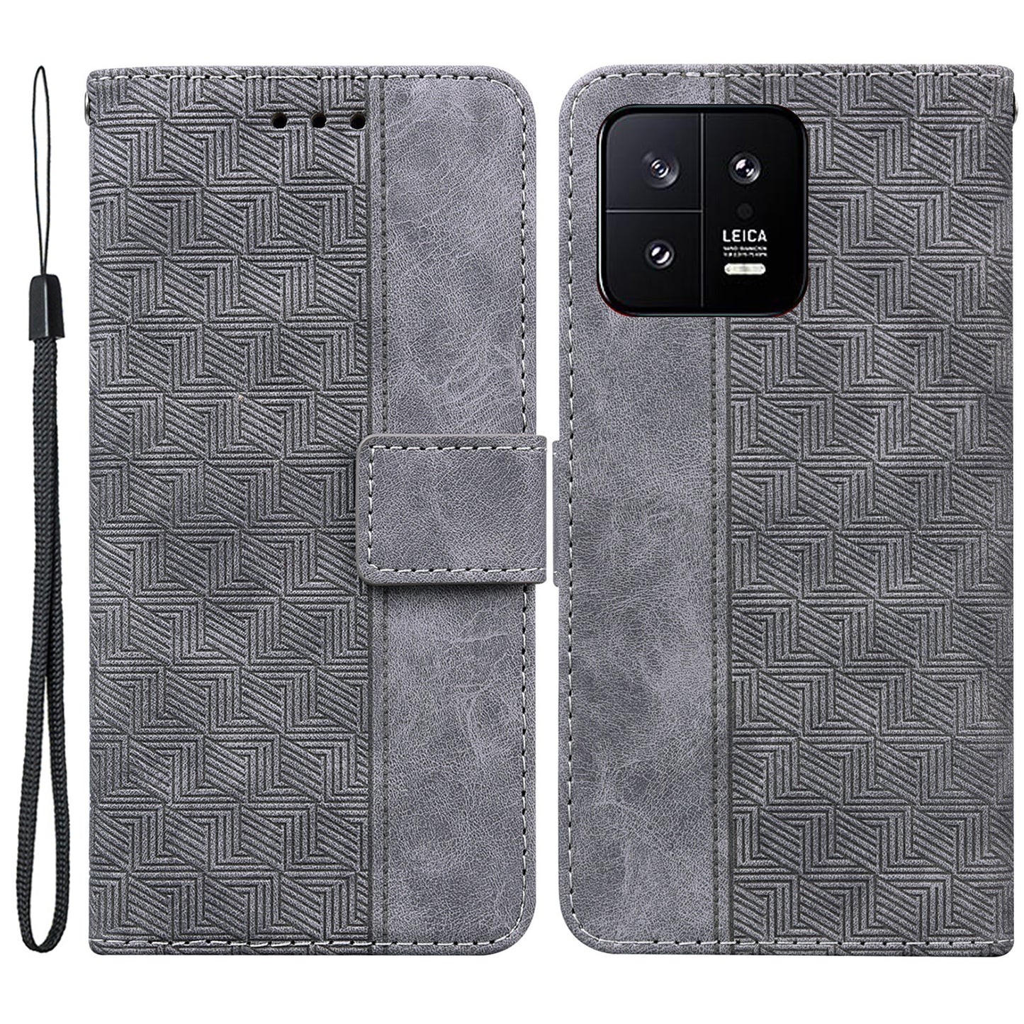 For Xiaomi 13 5G Anti-drop Phone Case Stand Imprinted Flip Leather Phone Cover with Wallet