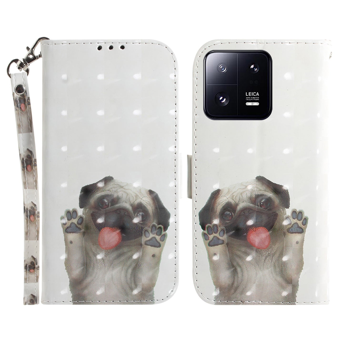 Anti-fall Folio Flip Phone Cover for Xiaomi 13 Pro 5G Stand Wallet Phone Case with Strap