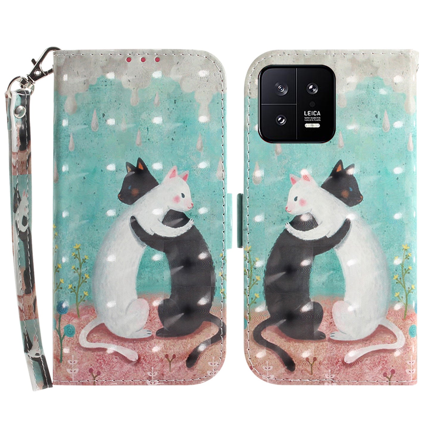 Cell Phone Cover Stand For Xiaomi 13 5G Anti-scratch PU Leather Flip Phone Case Wallet with Strap