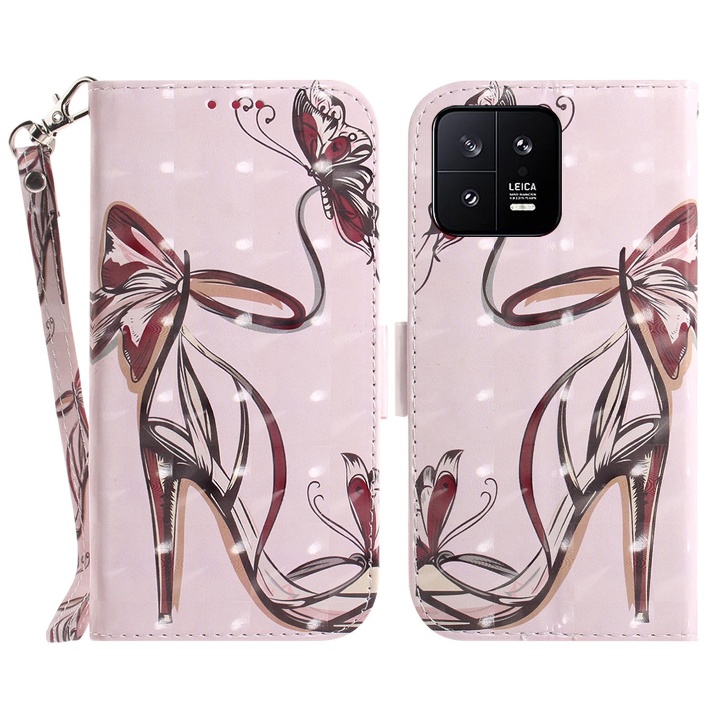 Cell Phone Cover Stand For Xiaomi 13 5G Anti-scratch PU Leather Flip Phone Case Wallet with Strap