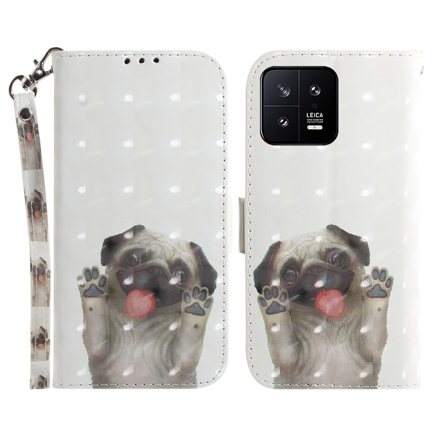Cell Phone Cover Stand For Xiaomi 13 5G Anti-scratch PU Leather Flip Phone Case Wallet with Strap
