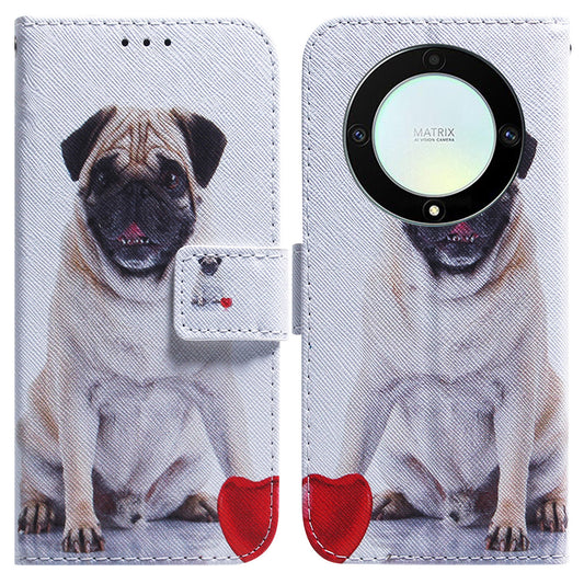 For Honor X40 5G / X9a 5G / Magic5 Lite 5G Pattern Printing Stand Cover Anti-drop PU Leather Wallet Phone Case with Strap