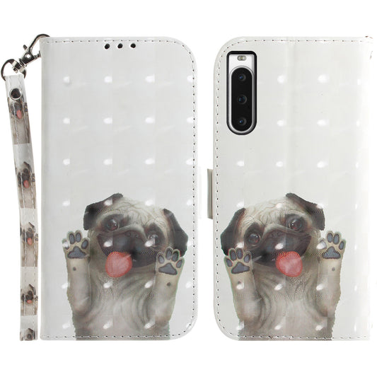 PU Leather Folio Flip Cover for Sony Xperia 10 V Protective Case Wallet Phone Cover with Strap