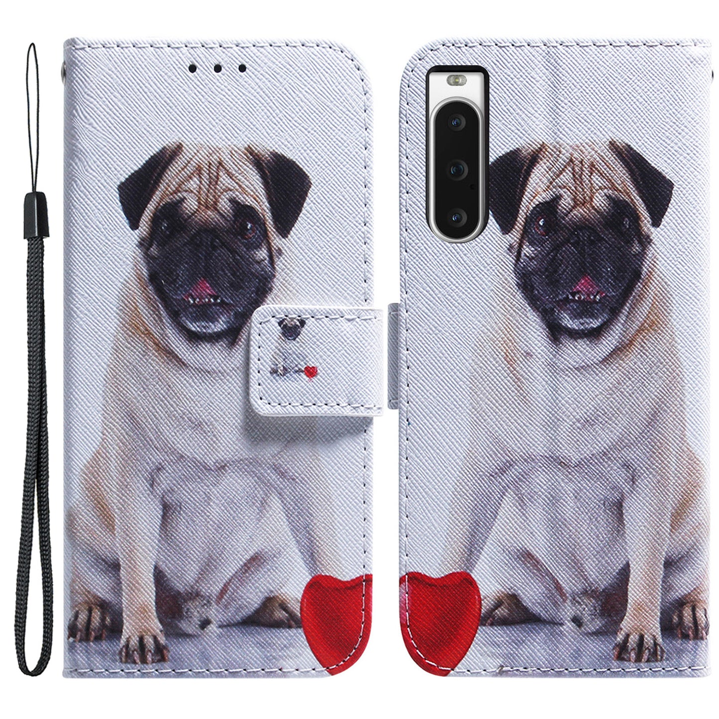 For Sony Xperia 10 V Wallet Phone Case Pattern Printing PU Leather Stand Cover with Wrist Strap