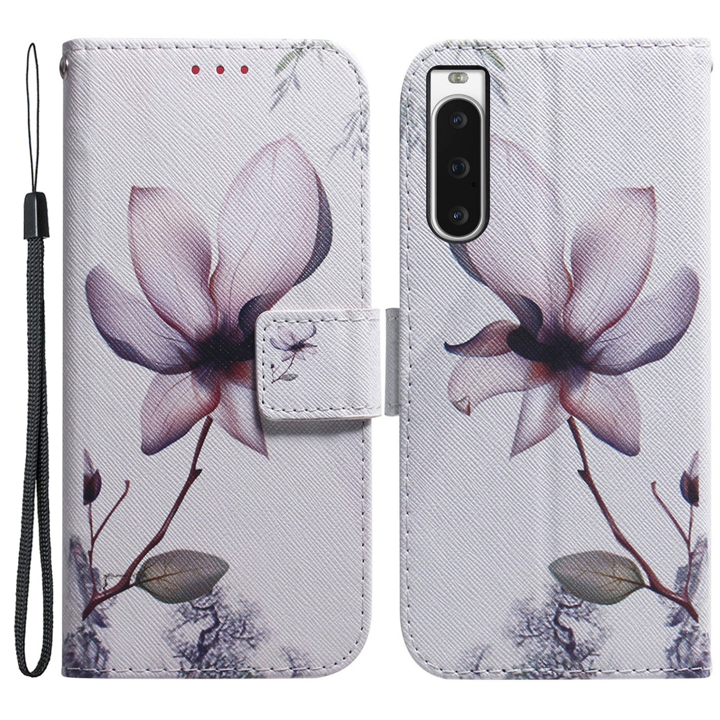 For Sony Xperia 10 V Wallet Phone Case Pattern Printing PU Leather Stand Cover with Wrist Strap