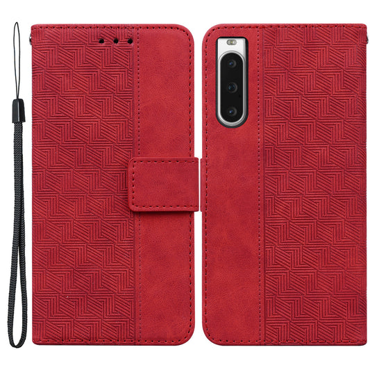 For Sony Xperia 10 V Phone Case Phone Wallet Stand Protective Cover Imprinted Leather Case