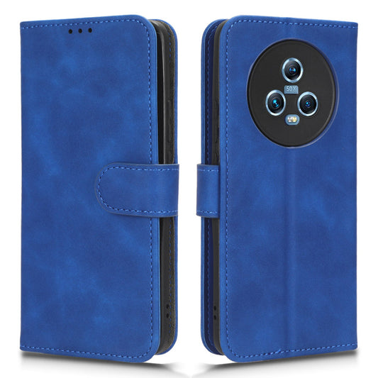 Skin Touch Feeling Phone Case For Honor Magic5 , PU Leather Stand Wallet Shockproof Phone Cover