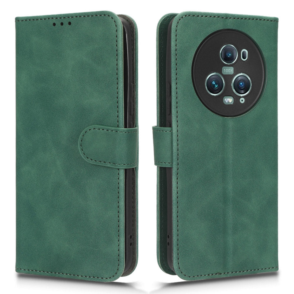For Honor Magic5 Pro Flip Leather Phone Case Stand Wallet Skin-friendly Drop-proof Cell Phone Cover
