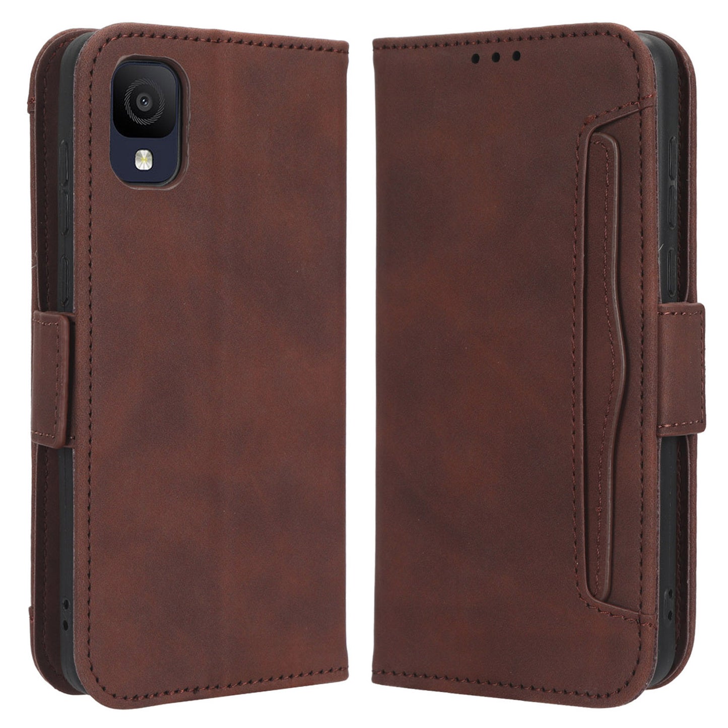 For TCL Ion Z Multiple Card Slots Stand Cover Anti-drop PU Leather Wallet Phone Case