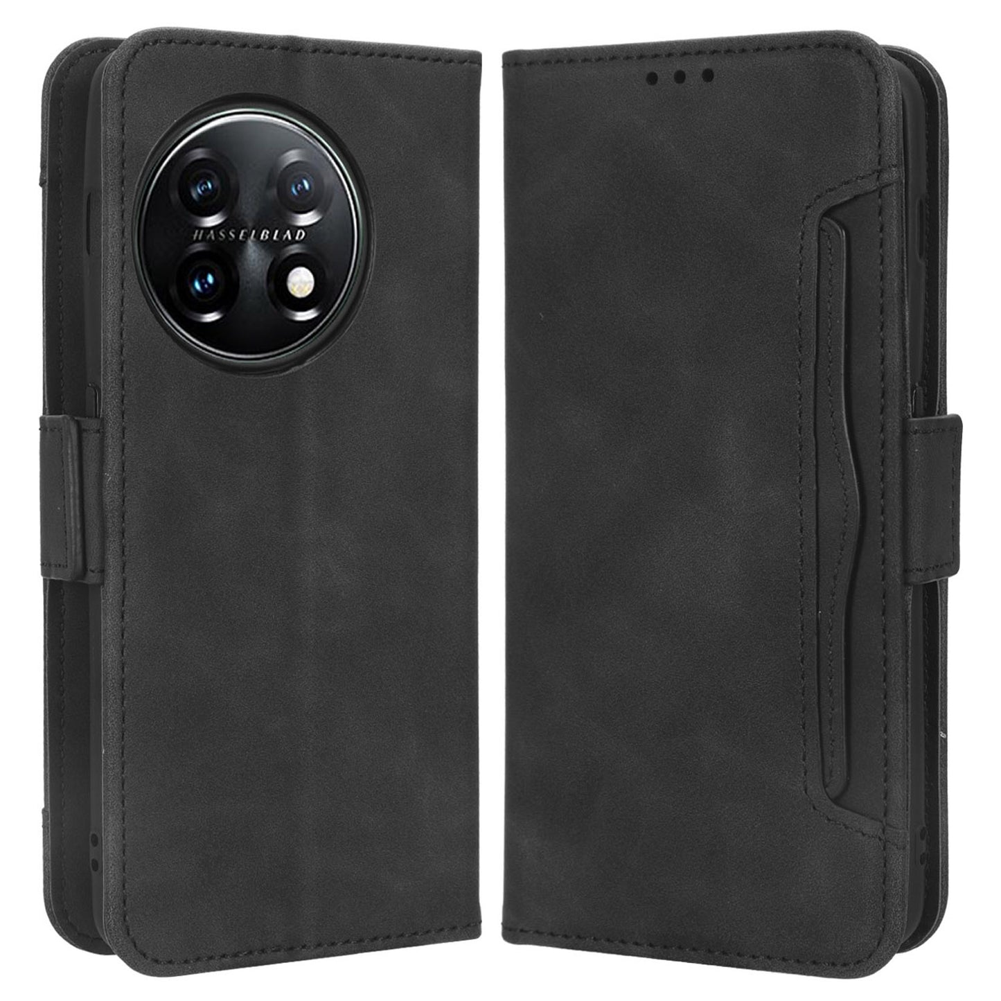 For OnePlus 11R 5G / Ace 2 5G PU Leather Stand Cover Multiple Card Slots Phone Wallet Case