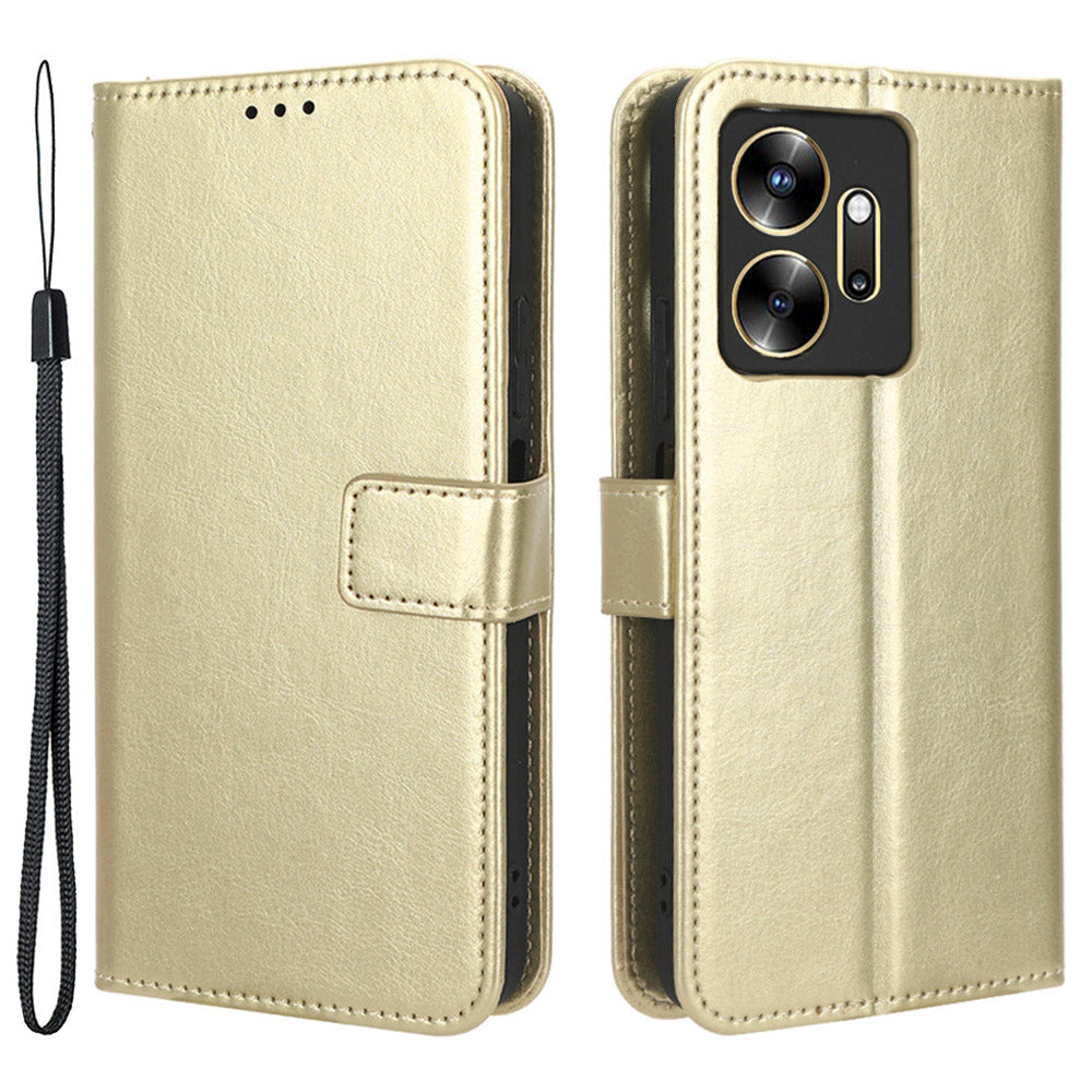 For Infinix Zero 20 4G X6821 Crazy Horse Texture Phone Case PU Leather Wallet Anti-Drop Flip Stand Cover