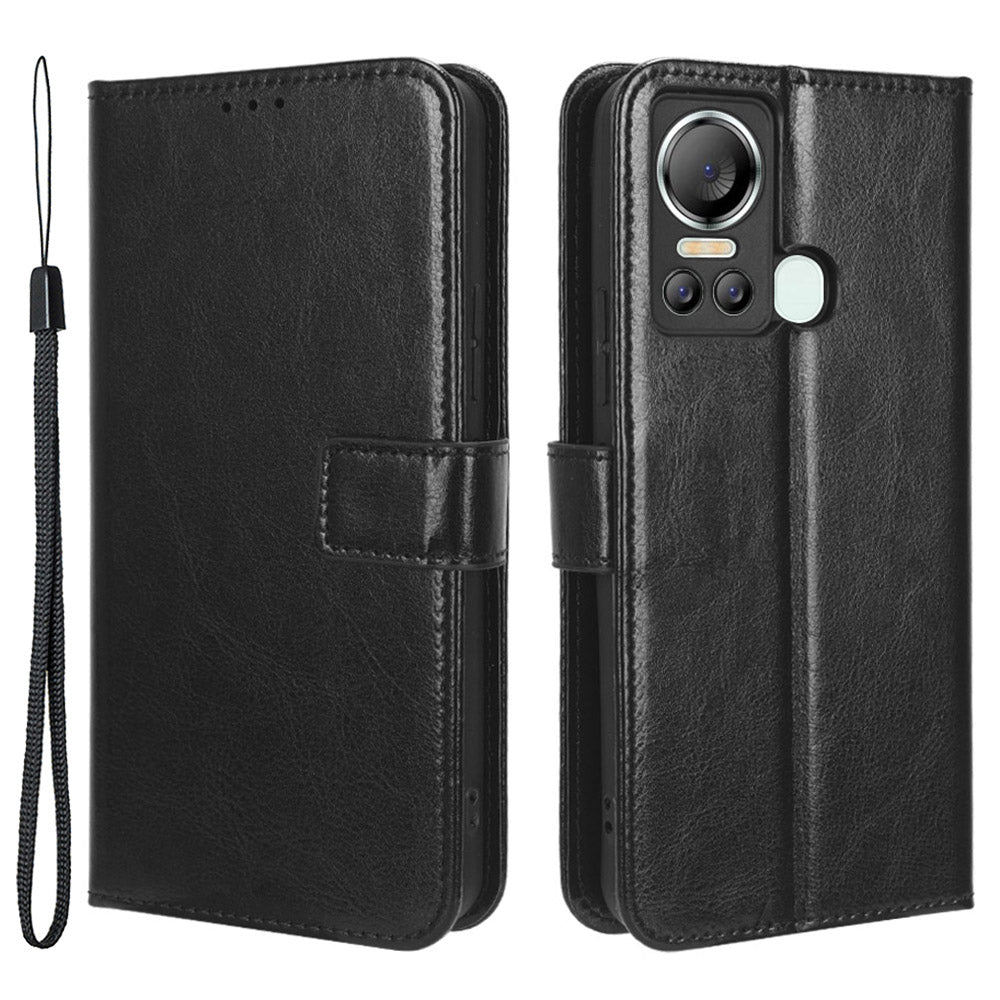 For Itel S18 / S663L / Vision 5 PU Leather Flip Cover Crazy Horse Texture Wallet Phone Case