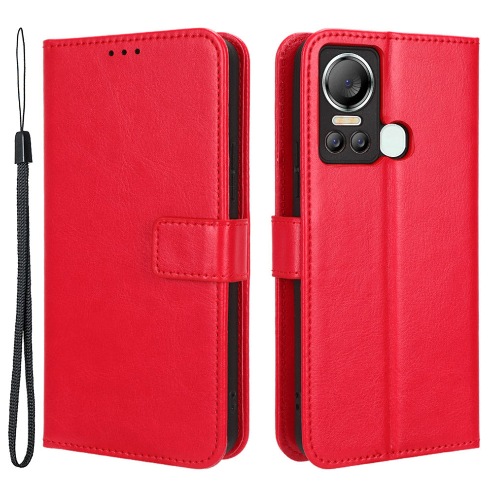 For Itel S18 / S663L / Vision 5 PU Leather Flip Cover Crazy Horse Texture Wallet Phone Case