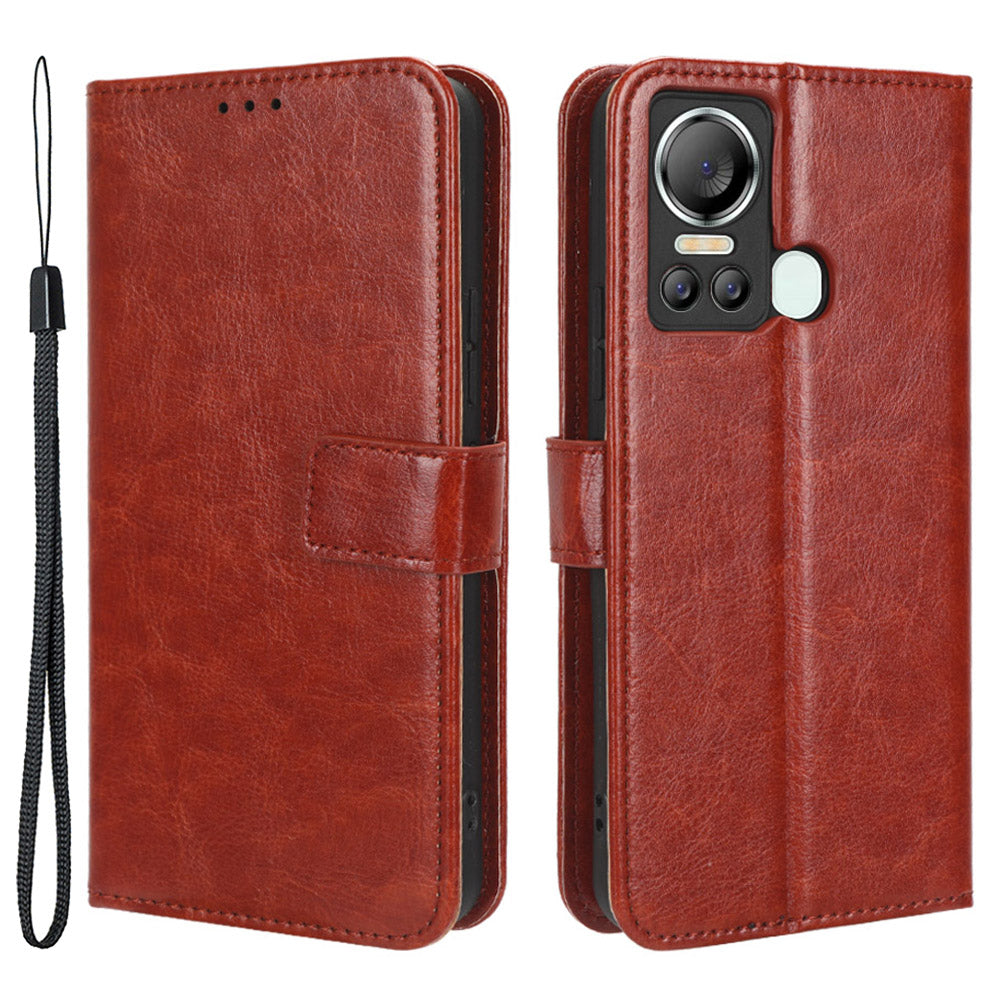 For Itel S18 / S663L / Vision 5 PU Leather Flip Cover Crazy Horse Texture Wallet Phone Case